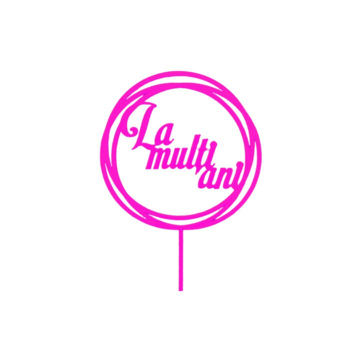 Декорация за торта, "HAPPY BIRTHDAY", топер celebration of life, turning 19, 2 x 11, 4 см светло лилаво