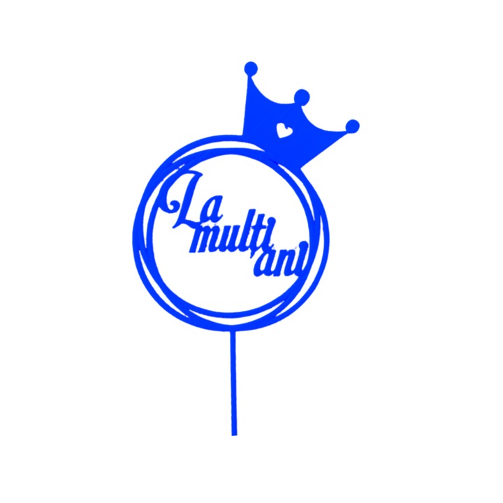 Декорация за торта "РОЖДЕН ДЕН", топер щастието на деня, танцът на красивите години 20 х 19, 8 см синьо