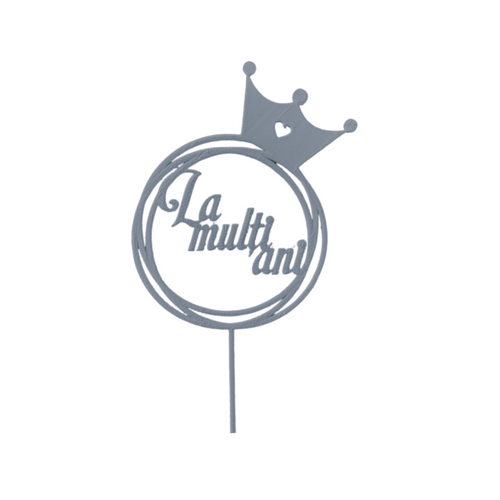 Декорация за торта "РОЖДЕН ДЕН", топер щастието на деня, танцът на красивите години 20 х 19, 8 см сребро