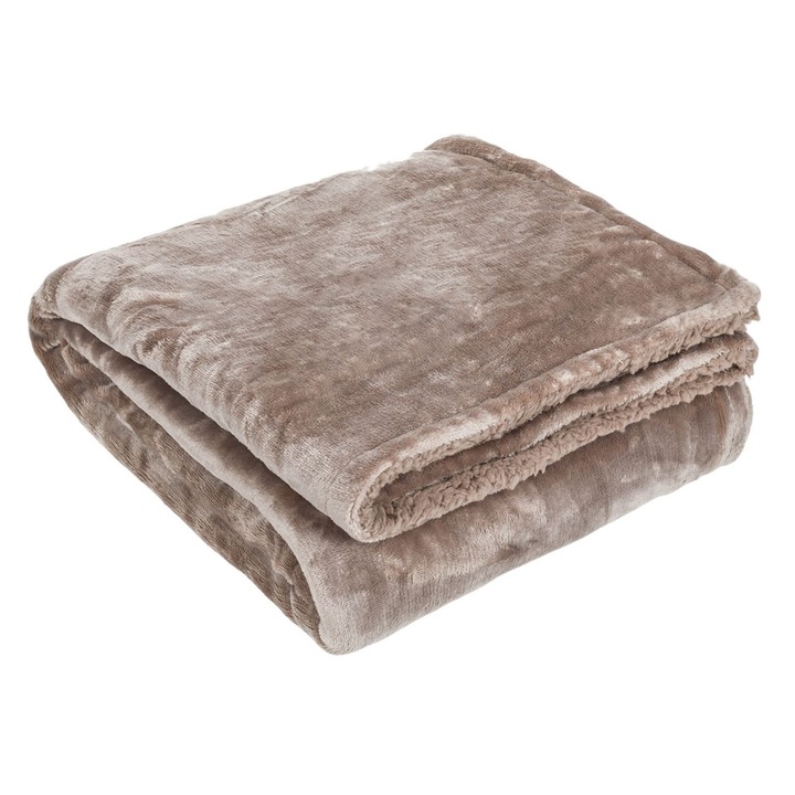 Дебело зимно одеяло, кафяво, 160x130 см