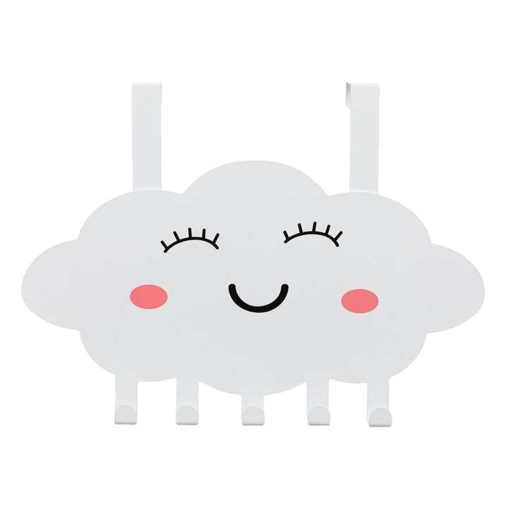 Shopiens® mosolygó felhő fém ajtóakasztó, 5 horog