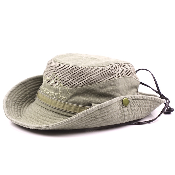 Слънчева шапка, Sunmostar, Памук, UV защита, Каки, 58 см