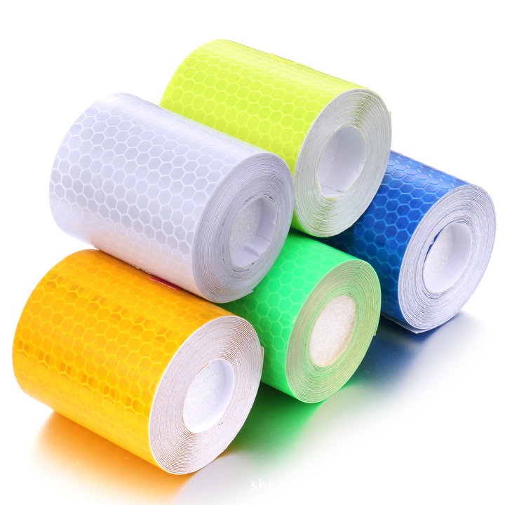 Set 5 benzi reflectorizante, LLWL, PVC, 5 cm x 3 m, Multicolor