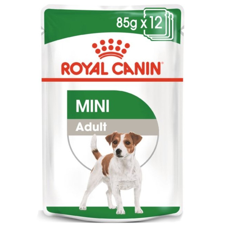 Hrana umeda pentru caini Royal Canin, Mini Adult, 12 plicuri x 85g
