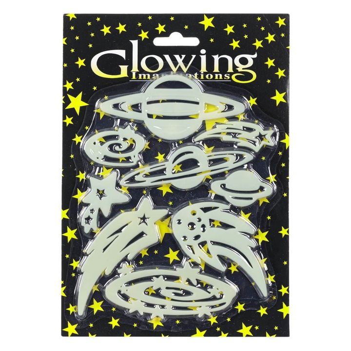 Autocolante de perete fosforescente Shopiens® cu model cosmos