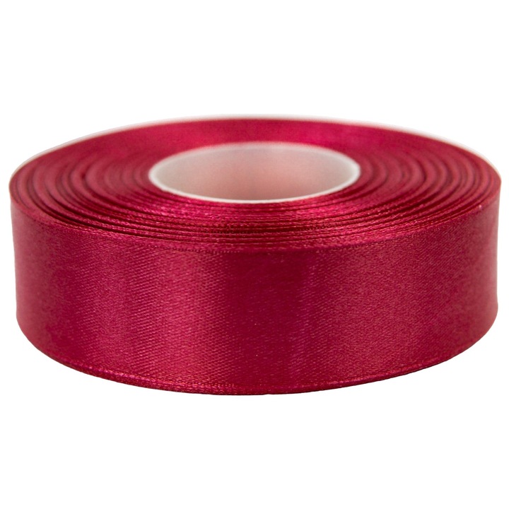Panglica decorativa, Brewis, Satin, 25mm, 32m, Visiniu