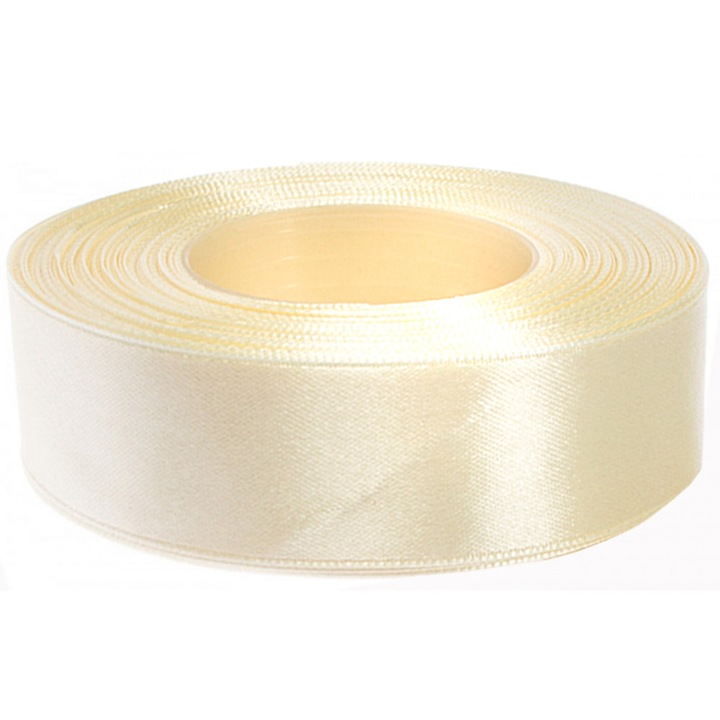 Szalag, Brewis, Szatén, 25 mm, 32 m, Krém