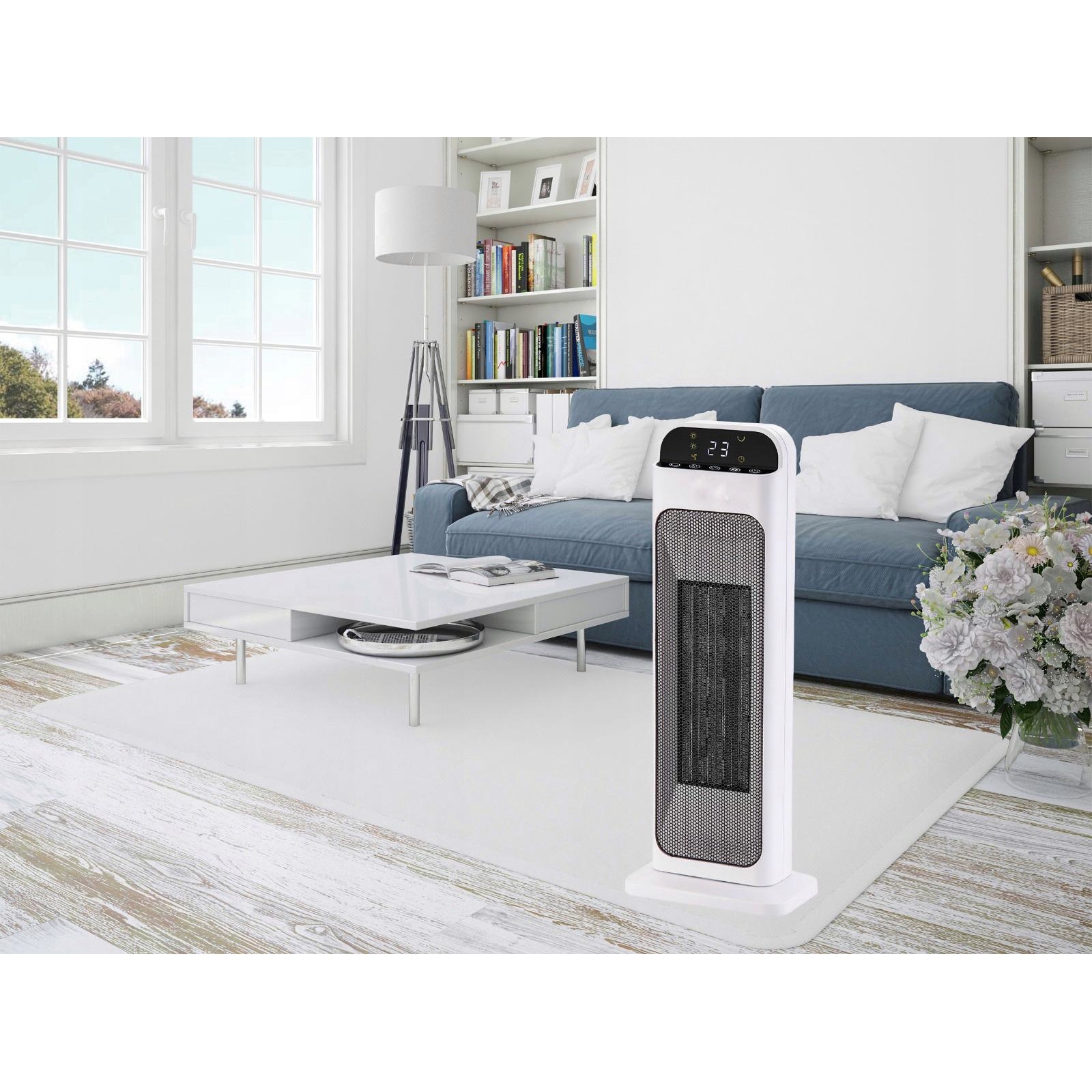 Radiator electric ceramic, 2000W, 2 trepte, cu termostat si