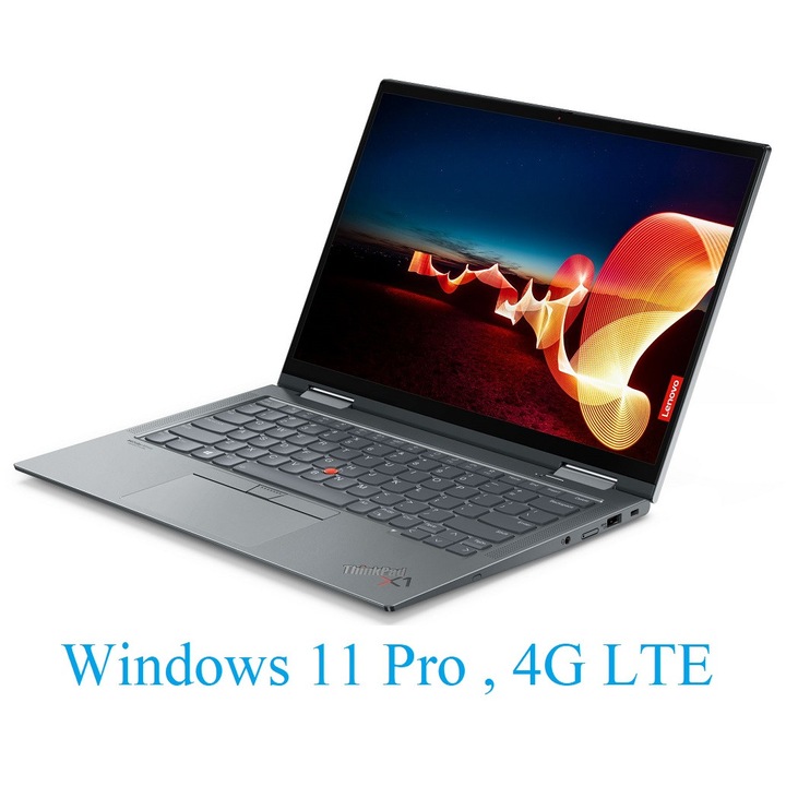 Лаптоп 2 in 1 Lenovo ThinkPad X1 Yoga Gen 6, 14" 1920x1200 IPS 500nits Touch Screen, Intel Core i5-1135G7 4-core, 16 GB DDR4, 256 GB SSD m2 PCIe, Intel Iris Xe Graphics, Aluminium Body 1.40 kg, Windows 11 Pro, Storm Grey, Nano-SIM card slot, 4G LTE CAT12