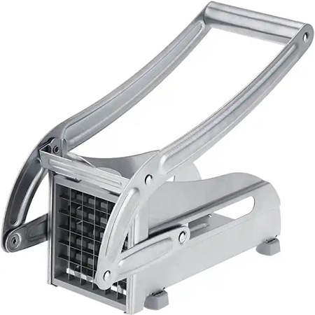 Taietor manual din metal pentru cartofi prajiti, Argintiu, 25.5 x 9 x 10.5 cm