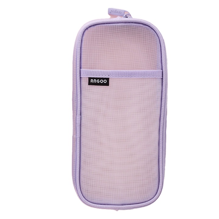 Penar multifunctional, transparent, cu fermoar colorat, mov