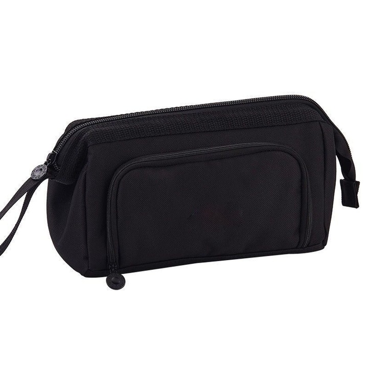 Penar multifunctional cu multiple compartimente, negru, design ergonomic