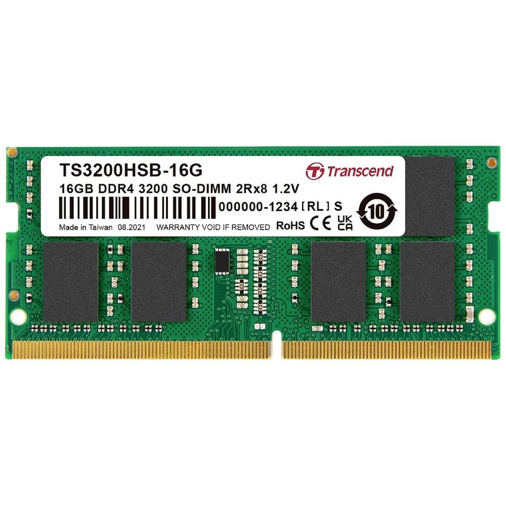 Memorie Notebook, Transcend, 16 GB, DDR4, 3200 MHz, SODIMM, Verde