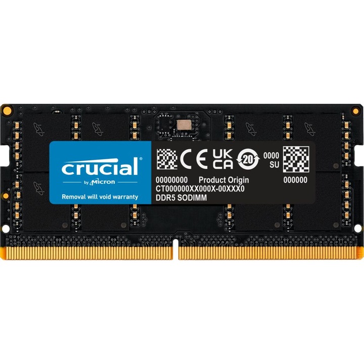 Памет за лаптоп Crucial 32GB DDR5-5600 SODIMM CL46 (16Gbit), EAN: 649528929952 CT32G56C46S5