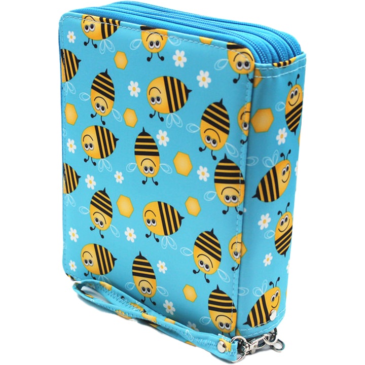 Penar cu 127 compartimente, material Oxford, multicolor, 3 straturi, cu maner