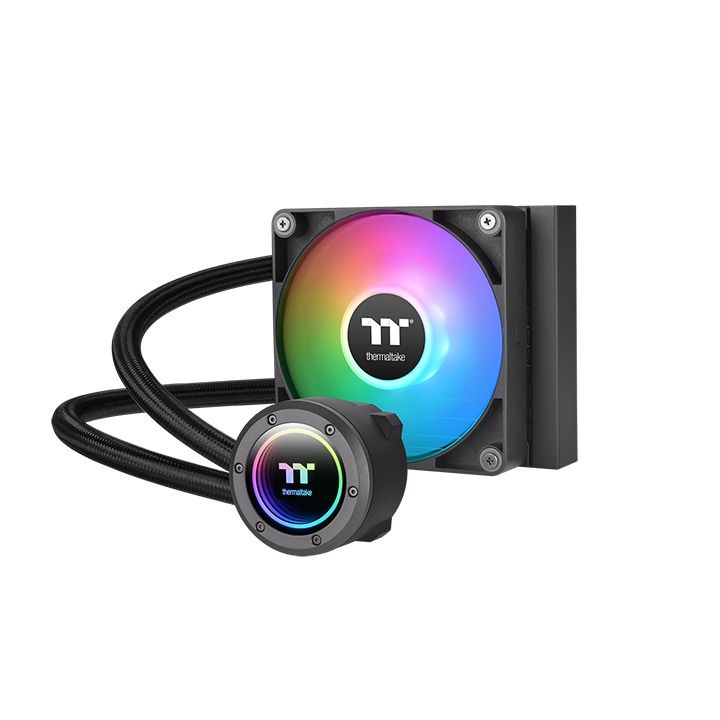 Racitor lichid, Thermaltake, TH120 V2 ARGB Sync, 12 cm, 2000rpm, RGB, compatibil AM4/LGA1151, Negru