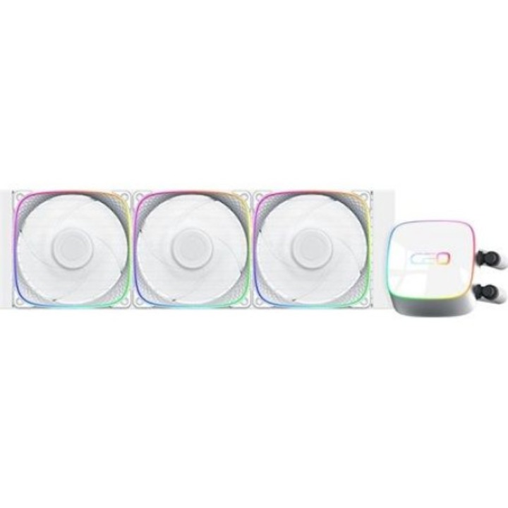 Ventilator Eskimo Junior 36, Geometric Future, 120x120x25 mm, 2000 rpm, RGB, Alb