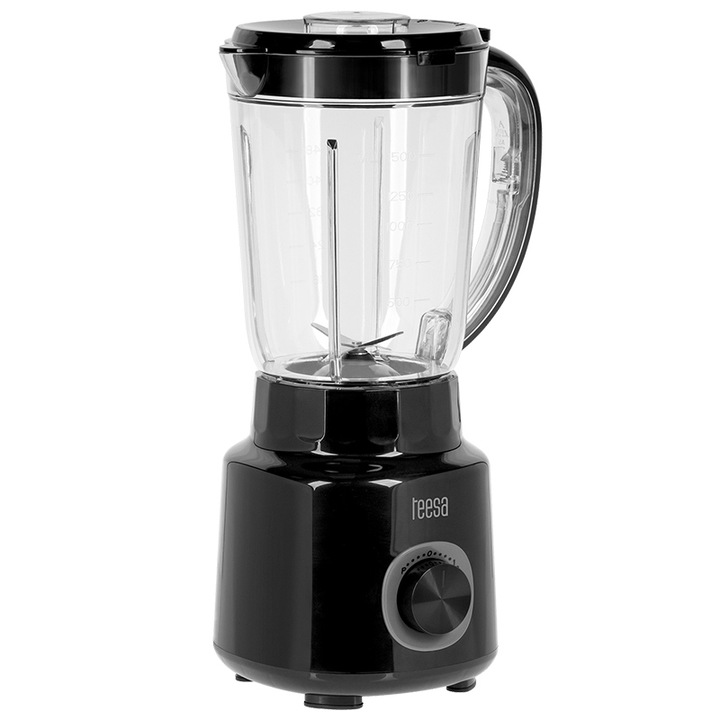Настолен блендер Teesa TSA3542, 500W, черен, 2 скорости, купа 1, 5L