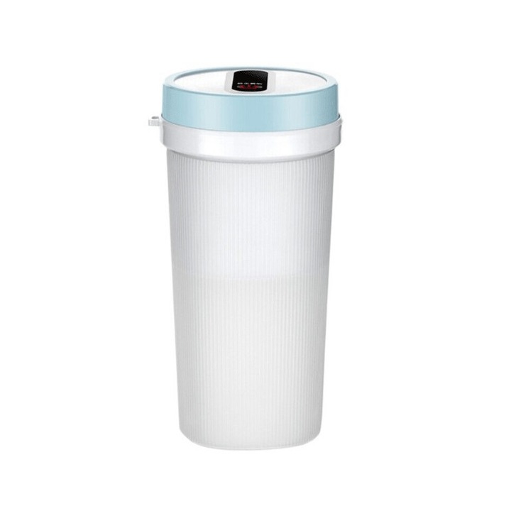 Преносим мини блендер, SIKS Compact, електрически, USB зареждане, 4 остриета, капацитет 300 ml, син / бял