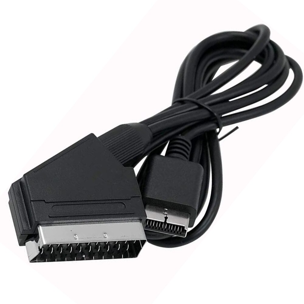 Cablu Scart RGB pentru PS2/PS3/PSOne, ABS, negru, 1.8m - eMAG.ro