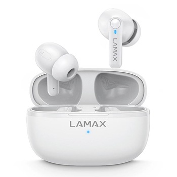 Casti fara fir, LAMAX, Clips1 Play White, Bluetooth 5.3