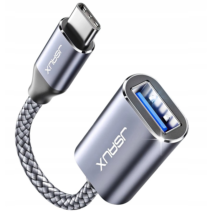 USB-C към USB-A 3.0 адаптер, Jsaux, сребрист/сив