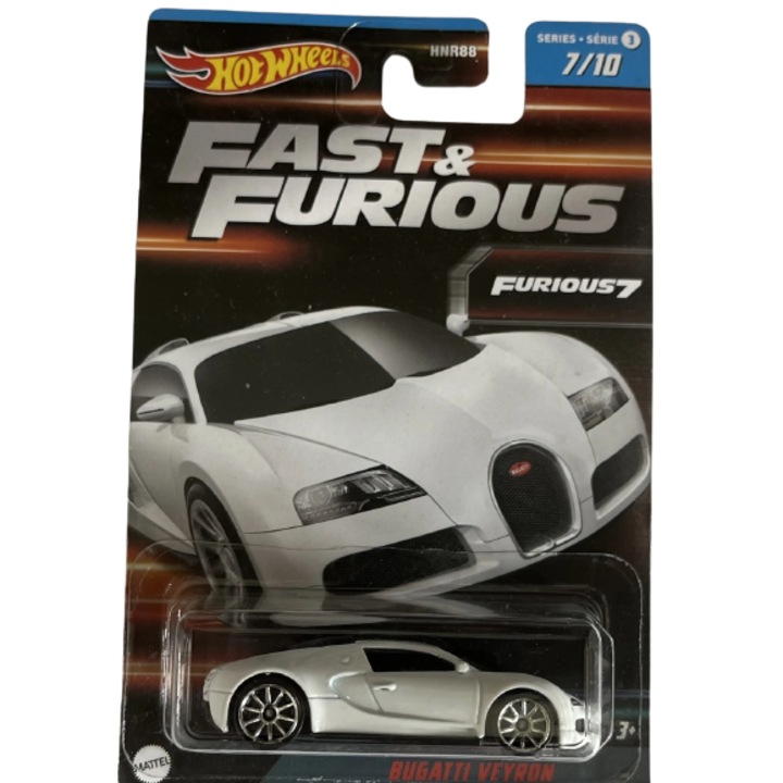 Masinuta metalica Hot Wheels, Fast & Furious, 7/10, Bugatti Veyron, 1:64