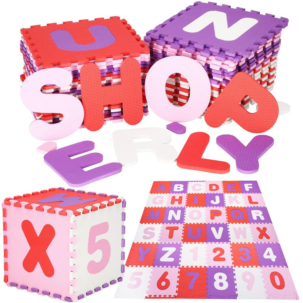 Covor puzzle cu cifre si litere pentru copii, Homcom, Multicolor, set 36  piese - eMAG.ro