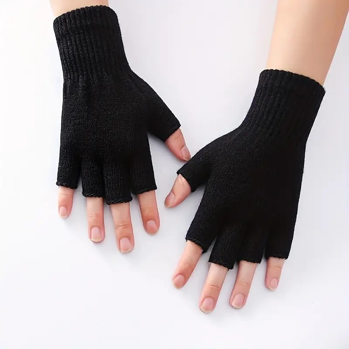 Ръкавици без пръсти, дамски, един размер, черни