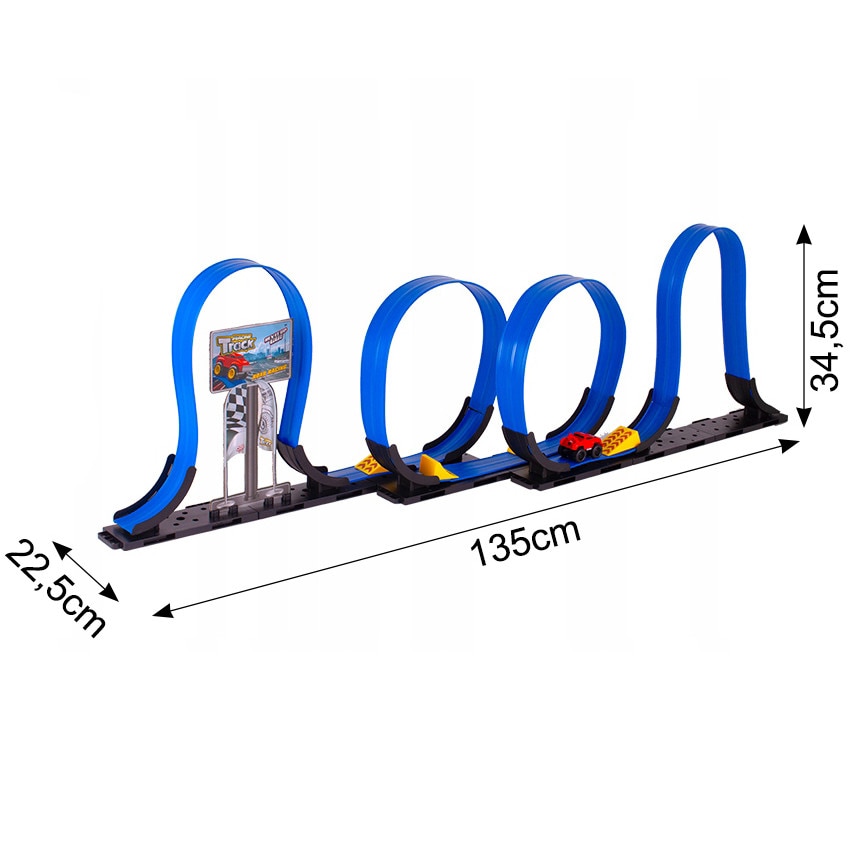 Pista circuit de curse cu 2 bucle 360° si masinuta, Zola