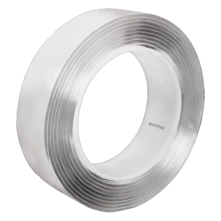 Banda dublu adeziva, siliconica, transparenta, latime 2 cm, lungime 1 metru