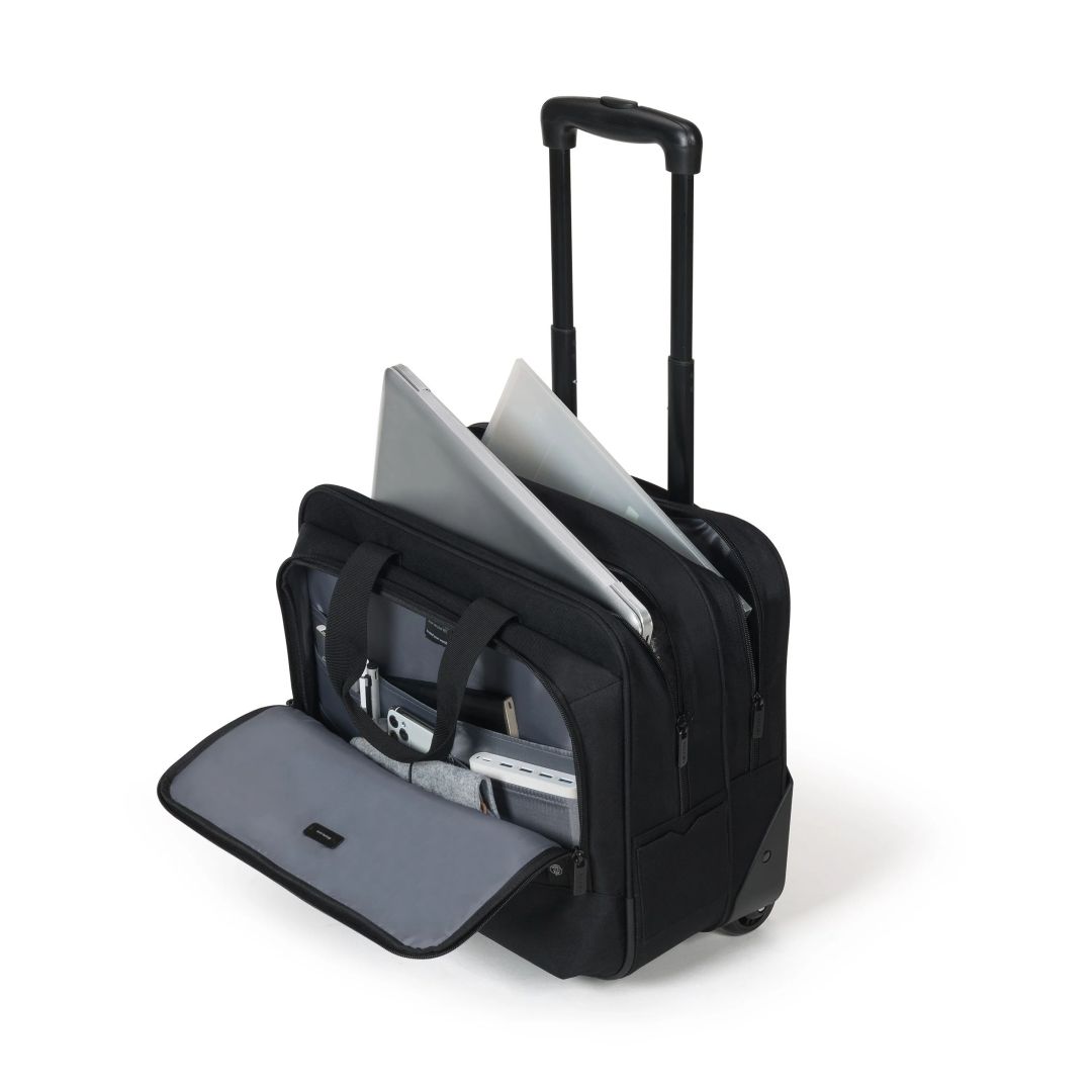 Geanta laptop, Dicota, Roller Eco Top Traveler BASE, 16", Negru