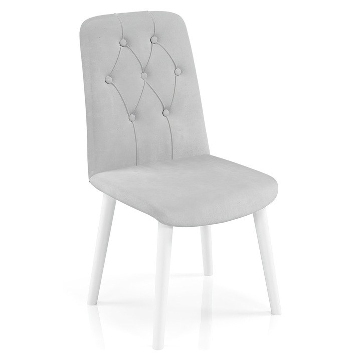 Scaun Babyface Banca Gri (picior albe) HAMAN