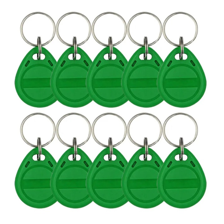Tag proximitate 125 Khz Clonabil, Pachet 10 Cartele, Verde