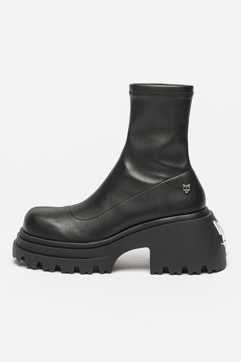 NAKED WOLF, Боти Secret от еко кожа, Черен, 38