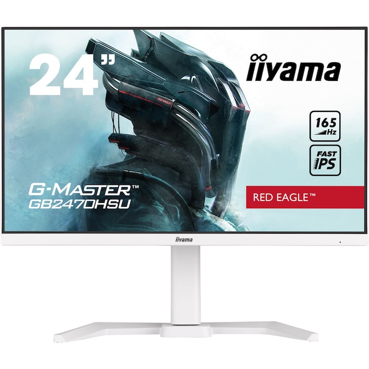 Iiayama (GB2470HSU-W5) G-Master 24" IPS gamer monitor, 1920 x 1080 @165Hz, 16:9, 0.8 ms, 250 cd/m², 1100:1, 1 x HDMI, 1x DisplayPort, fehér