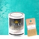 Vopsea decorativa de Lux, Perla Luxury cu Fulgi Perlati, Turcoaz Deschis, 1 L si Pensula 70 mm, YaYa Color