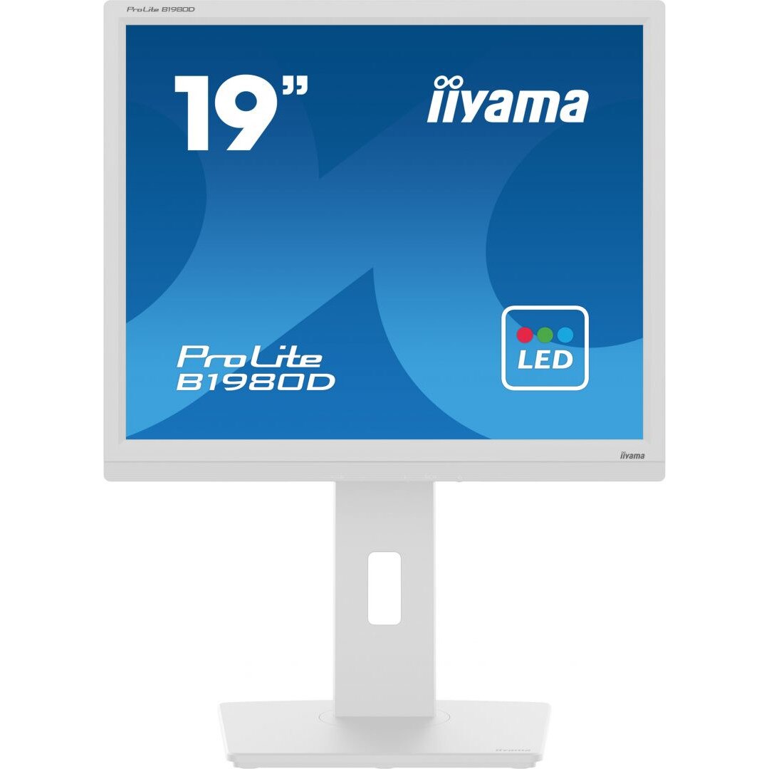 LED монитор ProLite B1980D-W5, Iiyama, 19 инча, 1280x1024, Бял - eMAG.bg