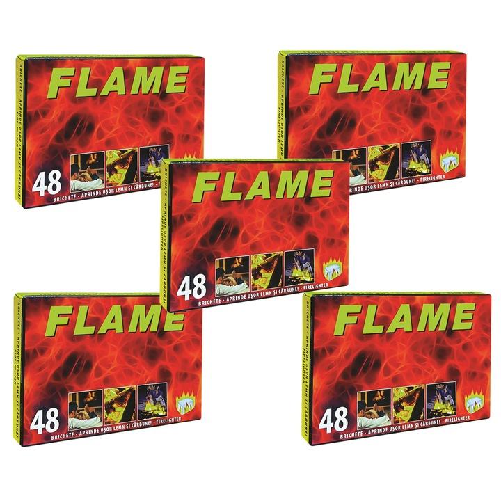 240 darabos készlet, FLAME kockák kályhák, kandallók és grillek tűzgyújtásához