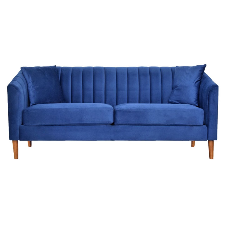 Canapea Belle 208x80x85 cm Material Catifea Albastru Marketmob