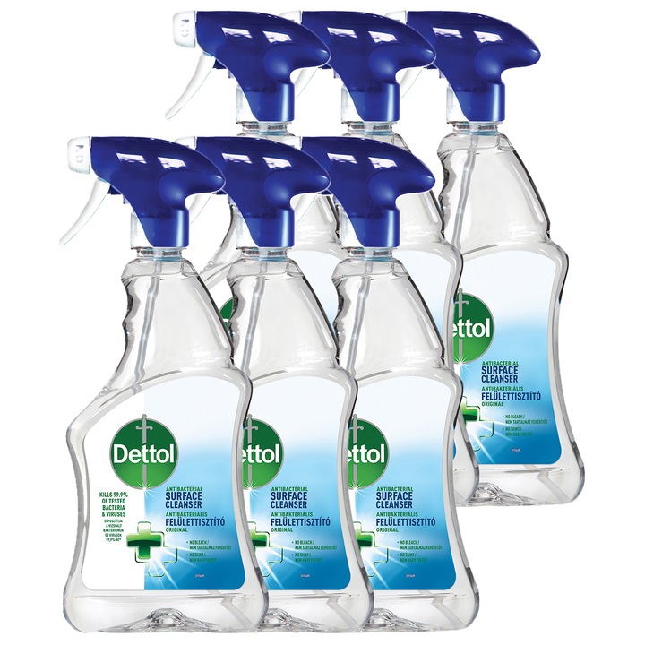 Spray de curatare a suprafetelor antibacterian Dettol Original, 6x750 ml