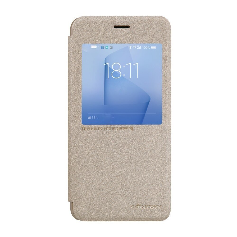 Husa flip s-view Nillkin Sparkle pentru Galaxy A7 2017, auriu