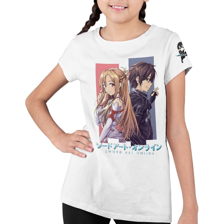 Gyerek Póló Lányok Sword Art Online Kirigaya Kazuto Asuna Yuuki Novel