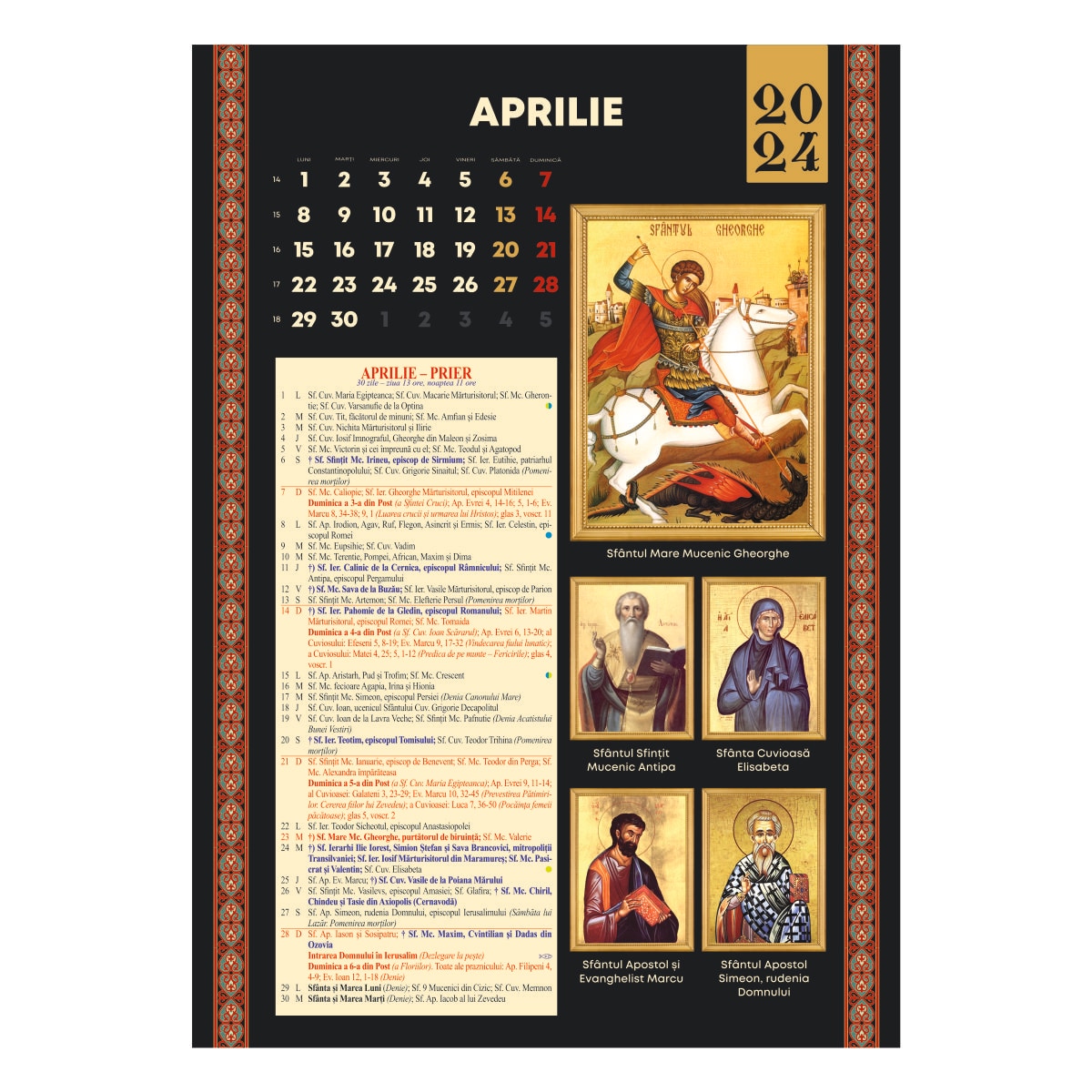 Calendar De Perete Ortodox Tanguirea Maicii Domnului Format B X Cm File Emag Ro