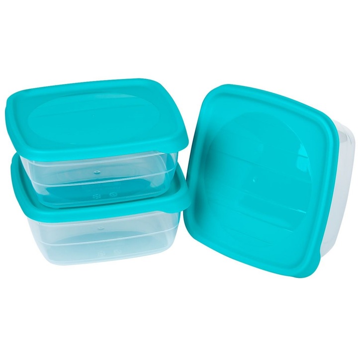 Комплект от 3 гювечета с капак, без BPA, 900мл