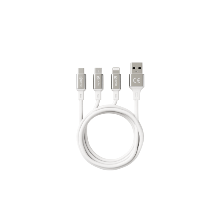 Cablu de date Lightning la USB A 3A 2m alb L221