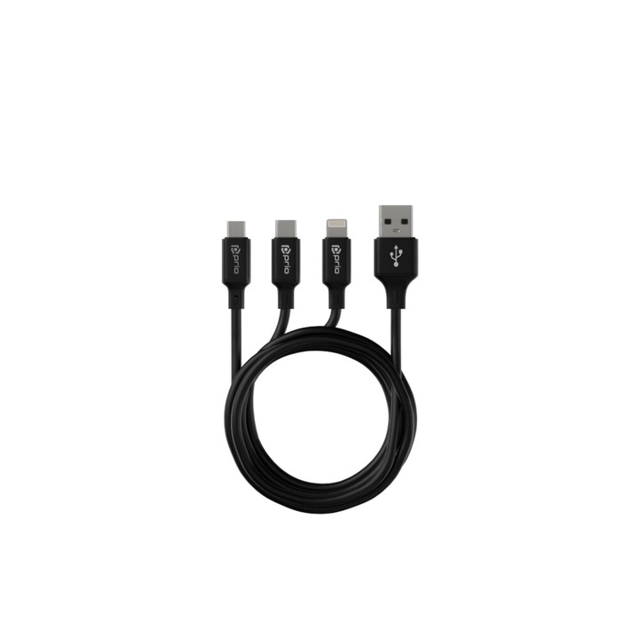 Cablu de date Lightning la USB A 3A 2m negru L220