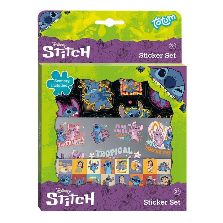 Комплект стикери, Totum, Disney Stitch, 4 части