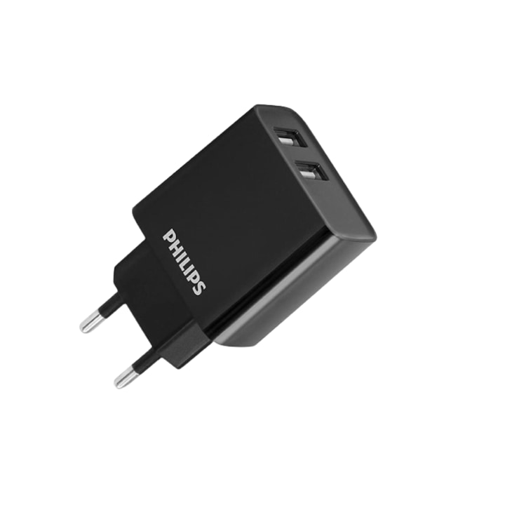 Incarcator de perete Philips dual USB DLP2610, pentru telefon mobil