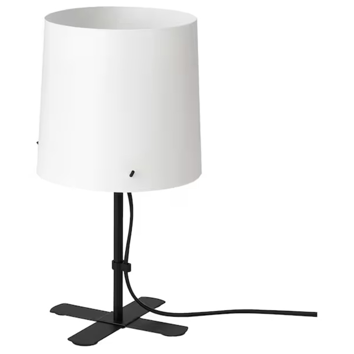 Műanyag és acél lámpaernyő, fekete/fehér, 31 cm, 8,6 W, E14